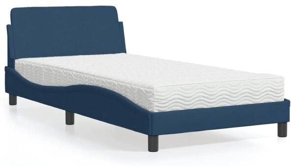 Krevet s madracem Dover plavi 100 x 200 cm od tkanine - Plava / 100 x 200 cm