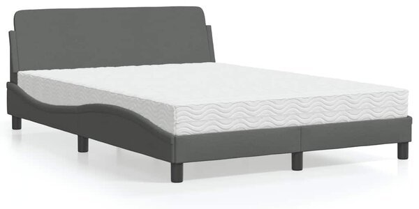 Krevet s madracem Dover tamnosivi 120 x 200 cm od tkanine - Siva / 120 x 200 cm