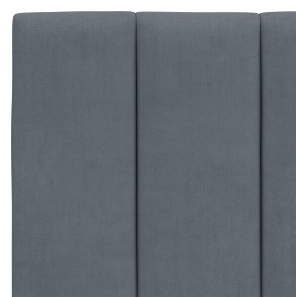 Krevet s madracem Hanko tamnosivi 120 x 200 cm baršunasti - Siva / 120 x 200 cm