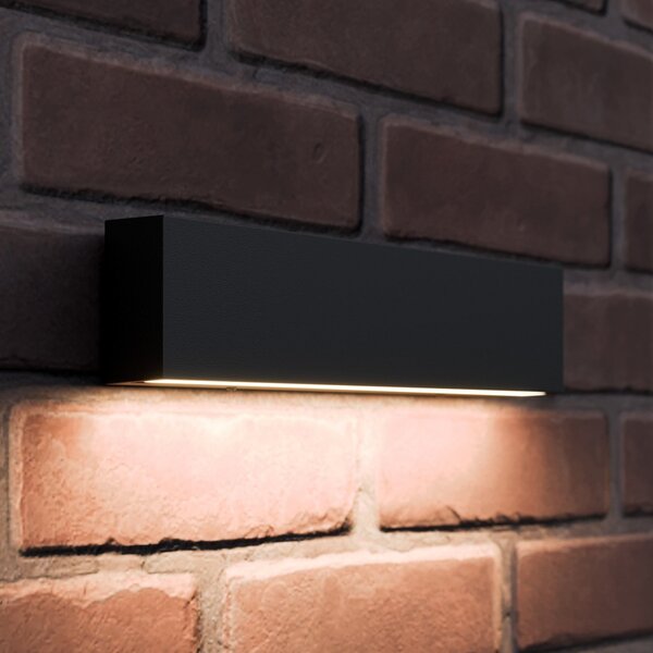 Lucande LED vanjska zidna svjetiljka Elvira, antracit, metal, topla bijela, IP65, Crno, Metal