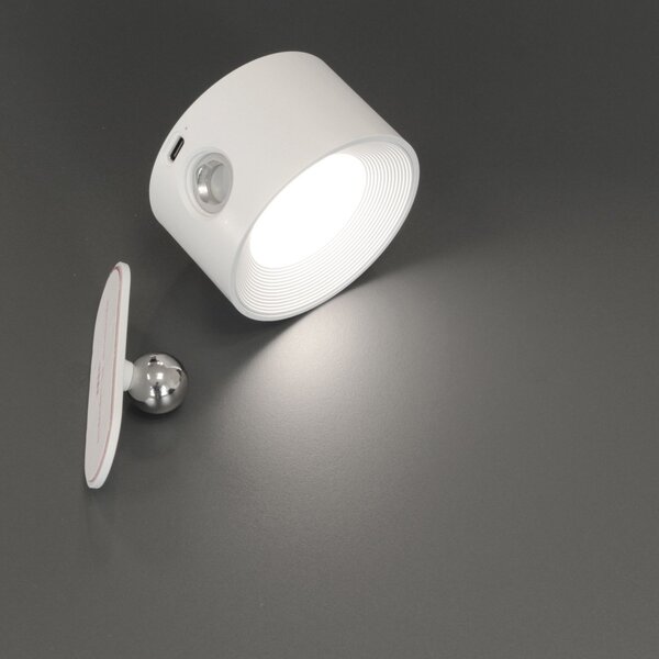 FH Lighting LED zidna svjetiljka na baterije Magnetics, bijela, CCT, s magnetom, prigušiva, Bijela, Dnevni boravak/blagovaonica, Plastika