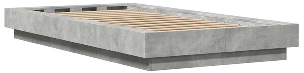 Okvir kreveta boja betona 100x200 cm od konstruiranog drva - Siva / 100 x 200 cm