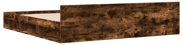 Okvir kreveta s ladicama boja hrasta 200x200 cm - Smeđa / 200 x 200 cm
