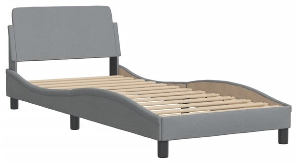 Krevet s madracem Dover svjetlosivi 90x190 cm od tkanine - Siva / 90 x 190 cm