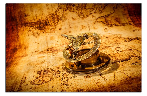 Slika na platnu - Kompas na karti antičkog svijeta 1999A (60x40 cm)