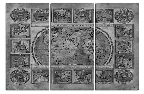 Slika na platnu - Drevna karta svijeta 1100QB (90x60 cm )