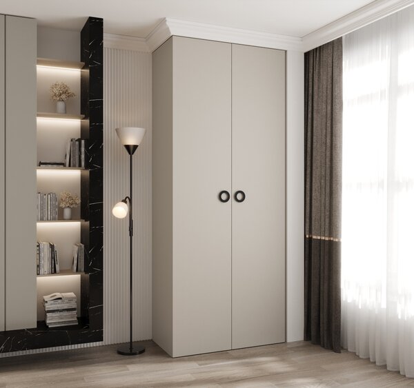Ormar za garderobu 100 cm Carmela 40-1 (kašmir + crna)