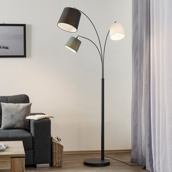 By Rydéns Podna lampa Foggy by Rydéns, 3 žarulje, crna, Crno, Dnevni boravak/blagovaonica, Metal