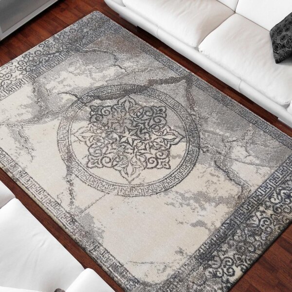 Sivi tepih s uzorkom mandale Širina: 120 cm | Duljina: 170 cm