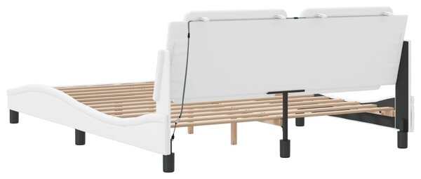 Okvir kreveta s LED-om bez madraca Zadar bijeli 160x200 cm - Bijela / 160 x 200 cm