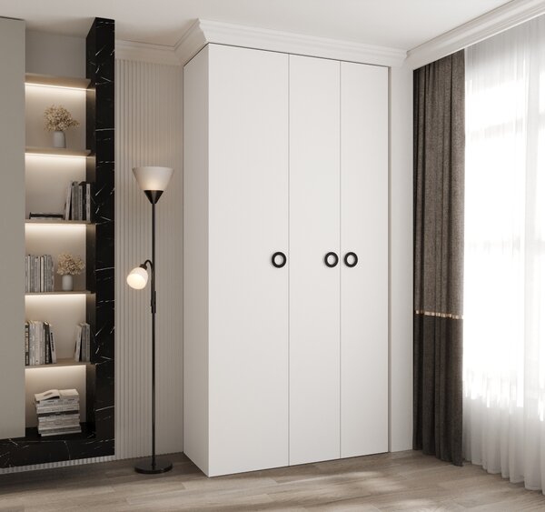 Zondo.hr Ormar za garderobu 120 cm Carmela 40-1 (bijela + crna). Akcija -20%. 1126509