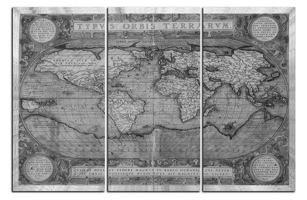 Slika na platnu - Antička karta svijeta 1102QB (90x60 cm )