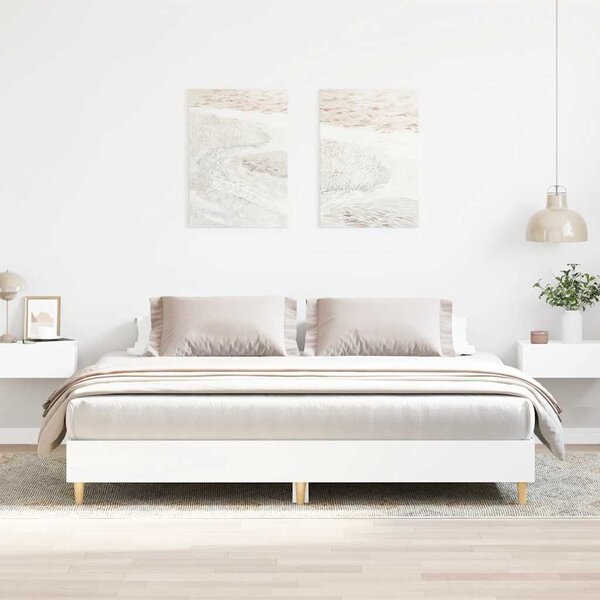 Okvir kreveta bez madraca bijeli 180x200 cm konstruiranog drva - Bijela / 180 x 200 cm
