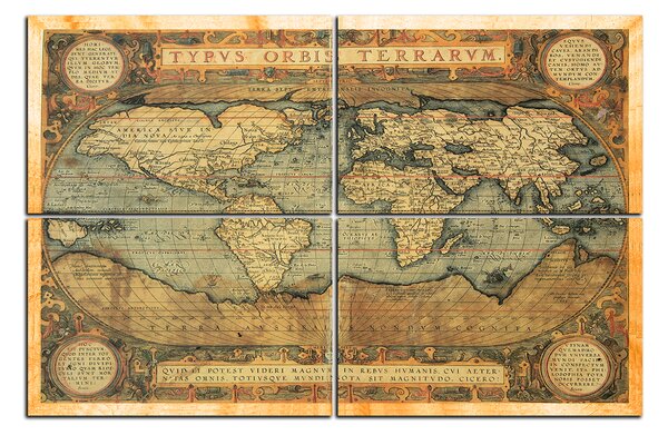 Slika na platnu - Antička karta svijeta 1102C (90x60 cm)