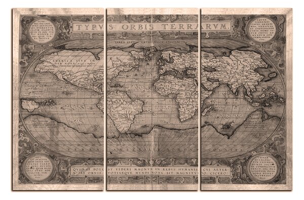 Slika na platnu - Antička karta svijeta 1102FB (90x60 cm )