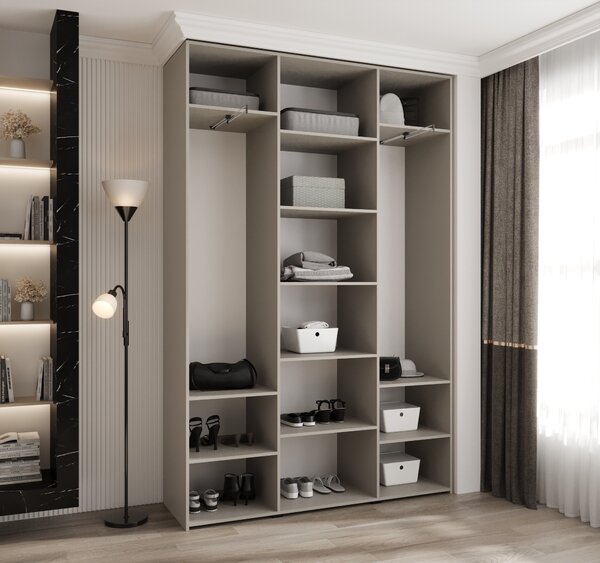 Ormar za garderobu 160 cm Carmela 40-3 (kašmir + crna)