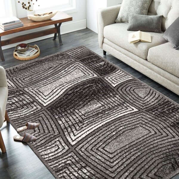 Moderni sivi tepih s apstraktnim motivom Širina: 120 cm | Duljina: 170 cm