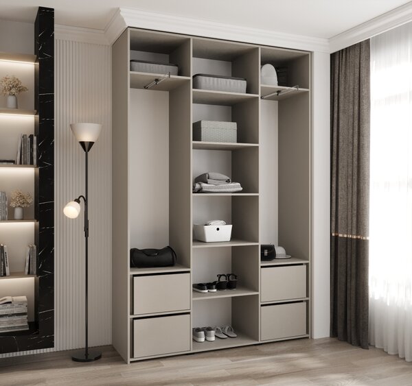 Ormar za garderobu 160 cm Carmela 40-3 (kašmir + crna)