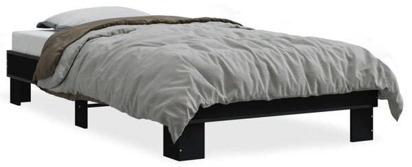 Okvir kreveta crni 90 x 200 cm konstruirano drvo i metal - Crna / 90 x 200 cm