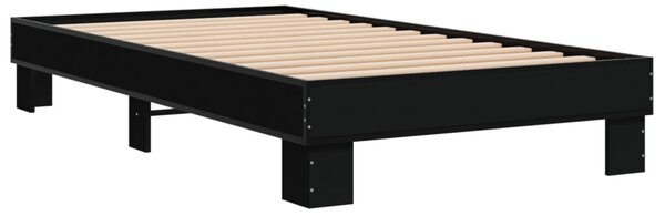 Okvir kreveta crni 90 x 200 cm konstruirano drvo i metal - Crna / 90 x 200 cm