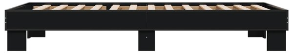 Okvir kreveta crni 90 x 200 cm konstruirano drvo i metal - Crna / 90 x 200 cm