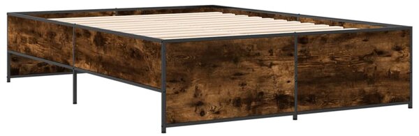 Okvir kreveta boja hrasta 140x190 cm konstruirano drvo i metal - Smeđa / 140 x 190 cm
