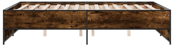 Okvir kreveta boja hrasta 140x190 cm konstruirano drvo i metal - Smeđa / 140 x 190 cm