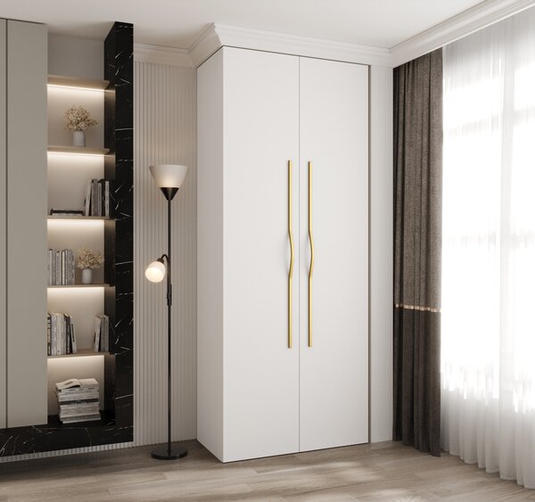 Ormar za garderobu 100 cm Carmela 40-2 (bijela + zlatna)