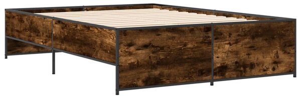 Okvir kreveta boja hrasta 140x190 cm konstruirano drvo i metal - Smeđa / 140 x 190 cm