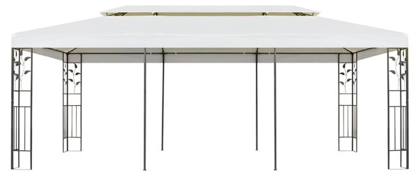 Sjenica s dvostrukim krovom bijela 6 x 3 m čelična - Krema / N/A