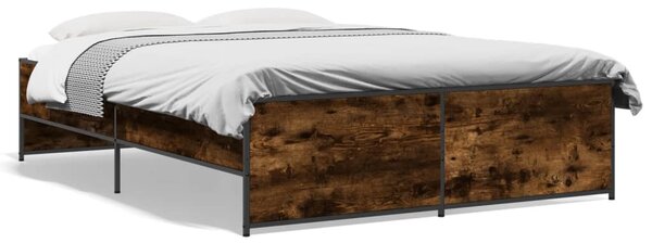 Okvir kreveta boja hrasta 140x190 cm konstruirano drvo i metal - Smeđa / 140 x 190 cm