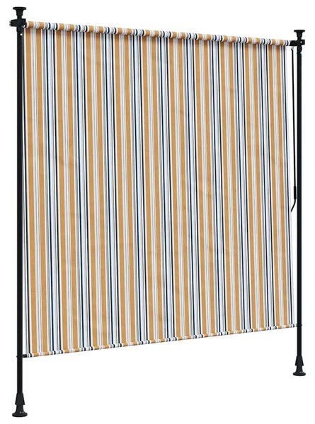 Vanjska roleta žuto-bijela 150 x 270 cm od tkanine i čelika - Žuta / 150 x 270 cm