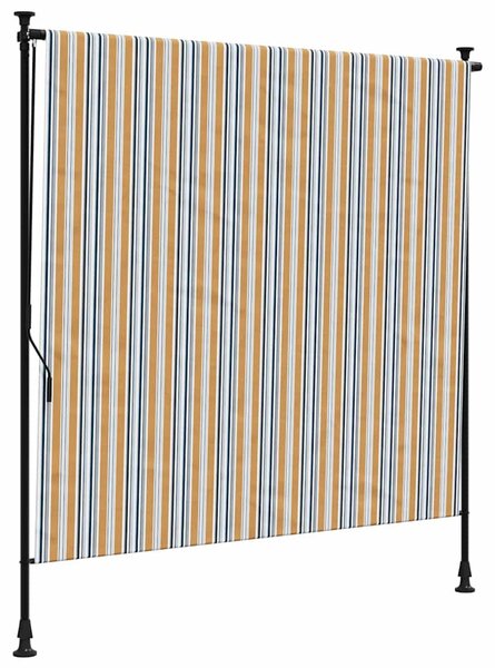 Vanjska roleta žuto-bijela 150 x 270 cm od tkanine i čelika - Žuta / 150 x 270 cm