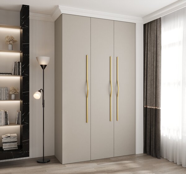 Ormar za garderobu 140 cm Carmela 40-2 (kašmir + zlatna)