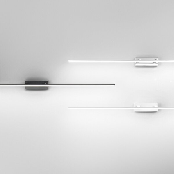 Fabas Luce Nala LED svjetiljka za ogledalo, crna, širina 110 cm, metal, Crno, kupaonica, Metal, Zidna utičnica ispod