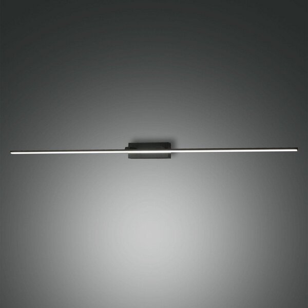 Fabas Luce Nala LED svjetiljka za ogledalo, crna, širina 110 cm, metal, Crno, kupaonica, Metal, Zidna utičnica ispod