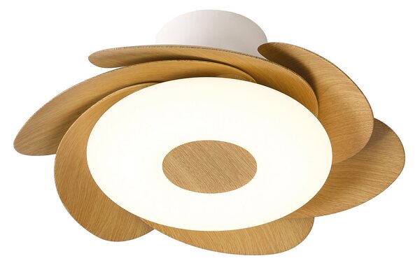Mantra Iluminación LED stropni ventilator u obliku cvijeta, drveni završetak, DC motor, tih, Ø 79, prigušiva, Drvo, Dnevni boravak/blagovaonica, Plastika