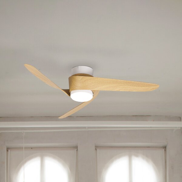 LED stropni ventilator Island drvo dekor DC tihi Ø 102 cm CCT
