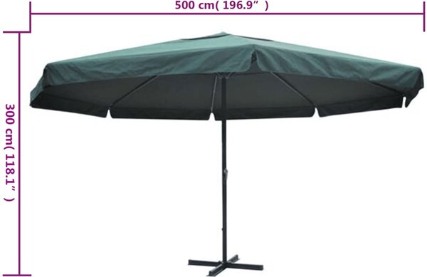 Suncobran Zeleni Aluminijum 500 cm - Zelena / 500 cm