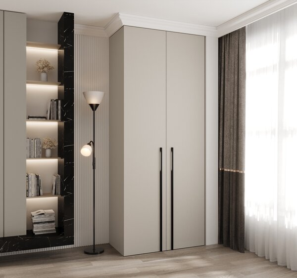 Ormar za garderobu 100 cm Carmela 40-3 (kašmir + crna)