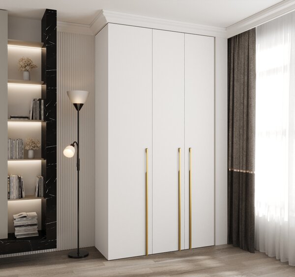 Ormar za garderobu 130 cm Carmela 40-3 (bijela + zlatna)