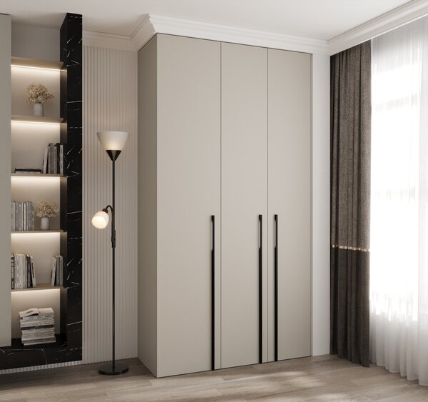 Ormar za garderobu 130 cm Carmela 40-3 (kašmir + crna)