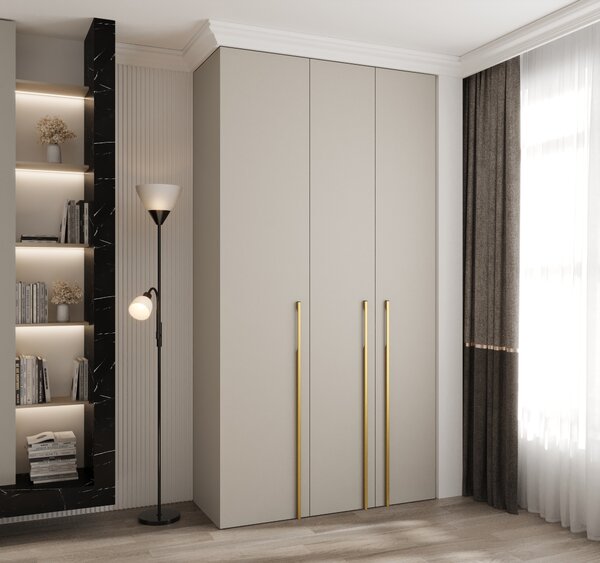 Ormar za garderobu 130 cm Carmela 40-3 (kašmir + zlatna)