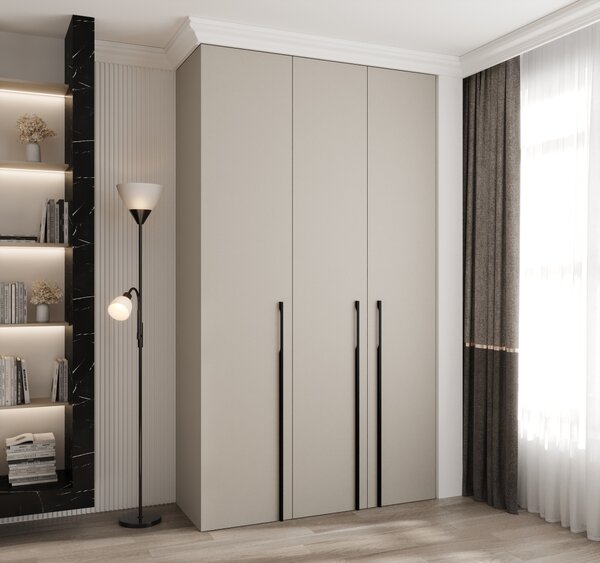 Ormar za garderobu 140 cm Carmela 40-3 (kašmir + crna)