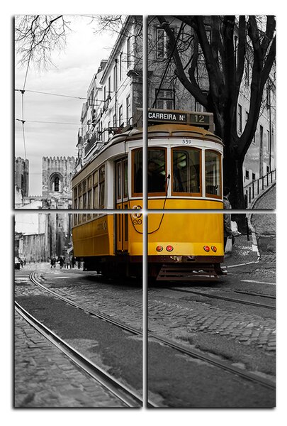 Slika na platnu - Povijesni tramvaj u centru Lisabona - pravokutnik 7116D (90x60 cm)