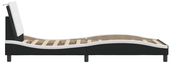 Okvir kreveta s LED-om bez madraca Zadar crno-bijeli 90x190 cm - Crna / 90 x 190 cm