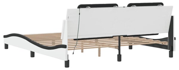 Okvir kreveta s LED-om bez madraca Zadar bijelo-crni 180 x 200 cm - Bijela / 180 x 200 cm