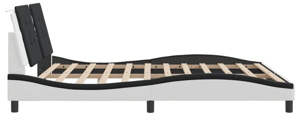 Okvir kreveta s LED-om bez madraca Zadar bijelo-crni 180 x 200 cm - Bijela / 180 x 200 cm