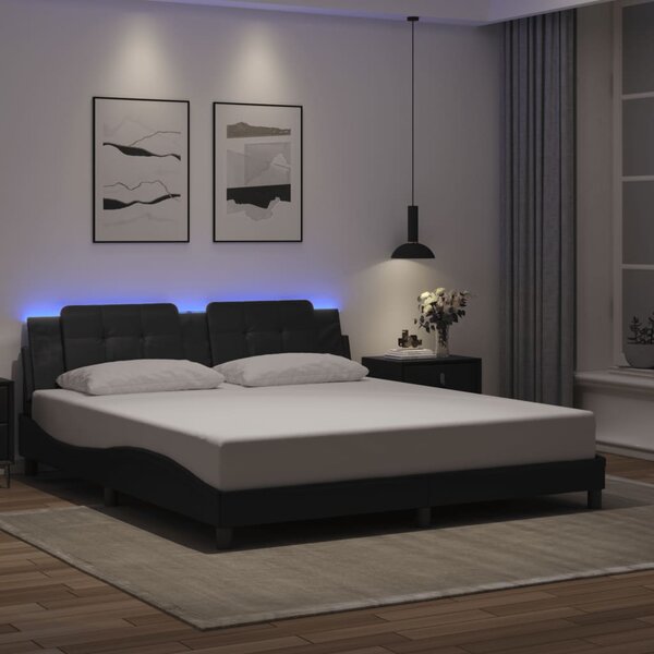 Okvir kreveta s LED-om bez madraca Zadar crni 180 x 200 cm - Crna / 180 x 200 cm