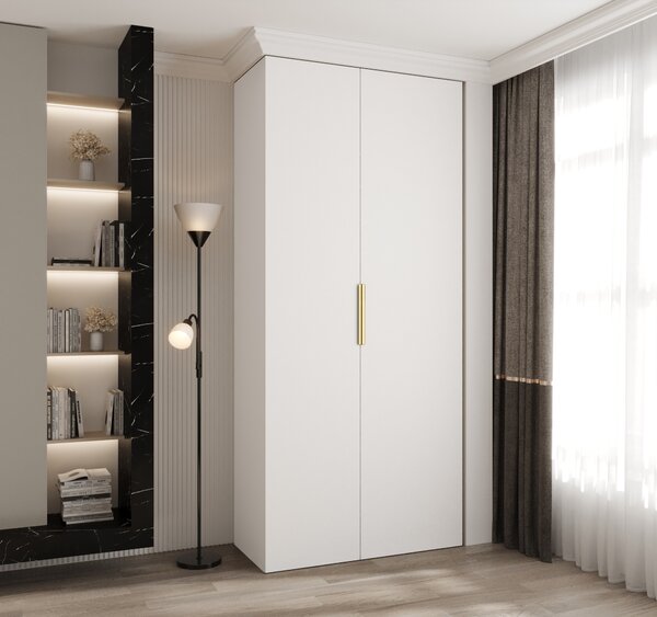 Ormar za garderobu 110 cm Carmela 50-4 (bijela + zlatna)